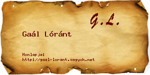 Gaál Lóránt névjegykártya