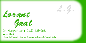 lorant gaal business card
